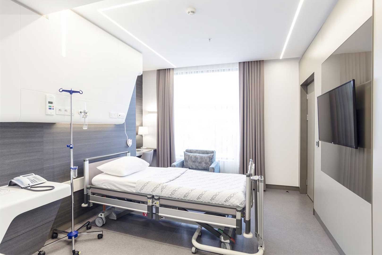 Patient room at Medicana Kadıköy Hospital