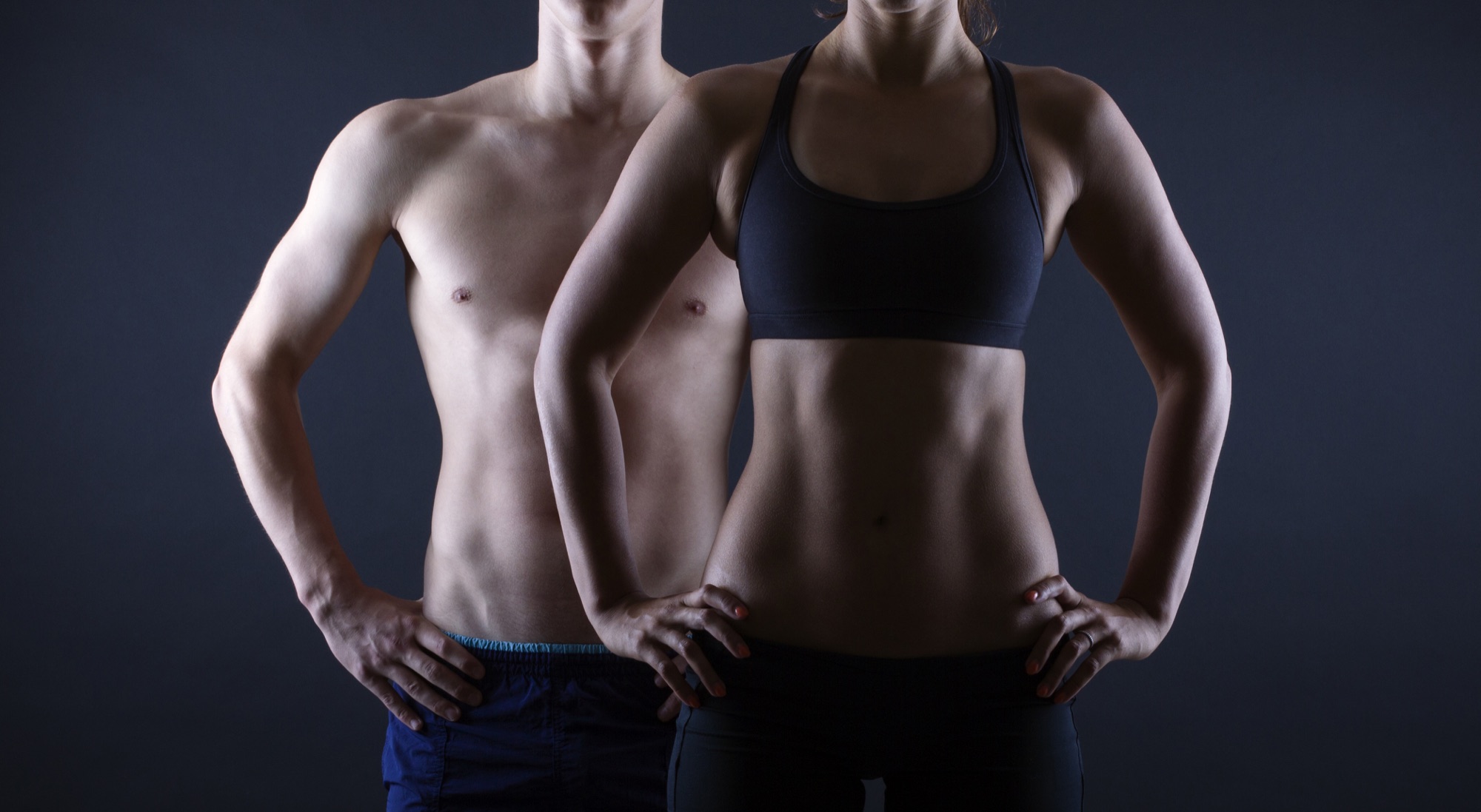 Editorial fitness portrait illustrating body contours